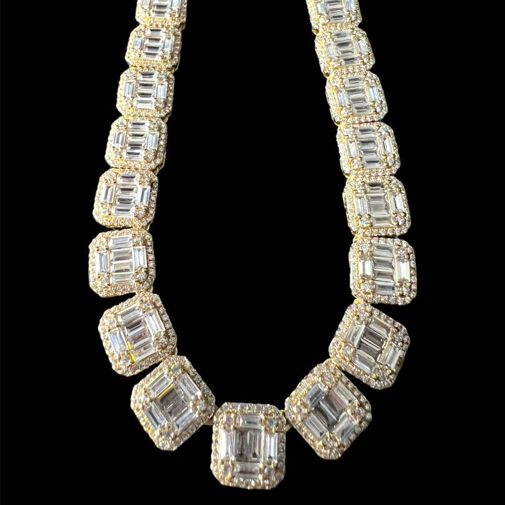 Iced Out Baguette Cuban Chain Stainless